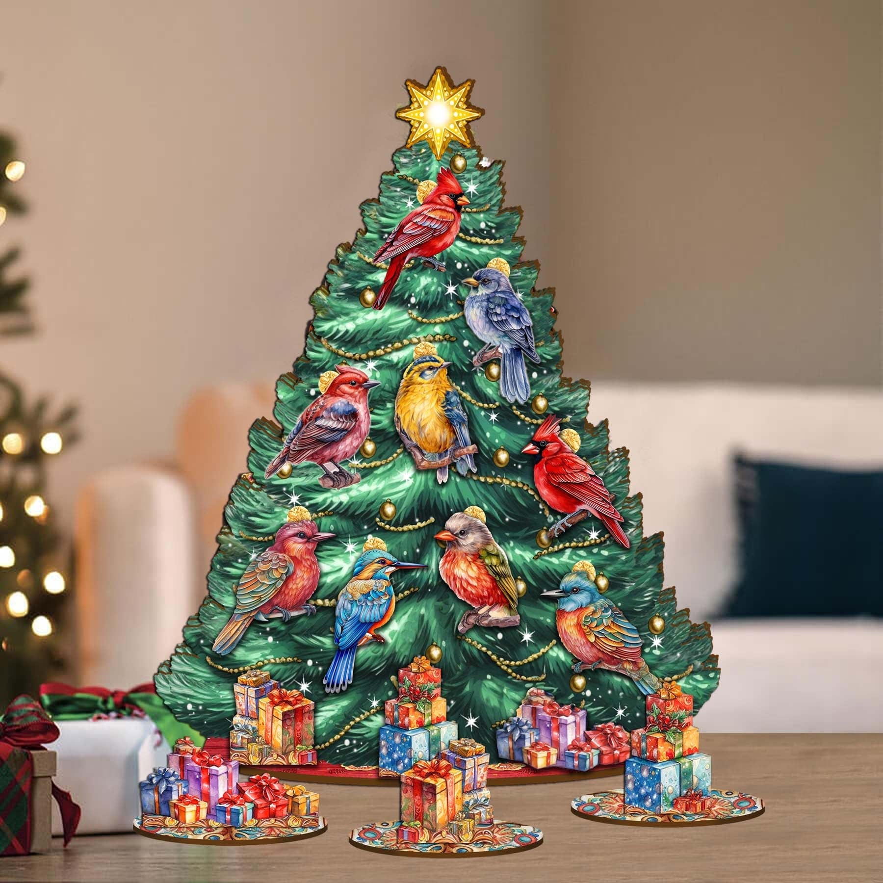 Christmas Birds Christmas Tree Eco Wood Set by G.DeBrekht Christmas Decor - 8091511-1