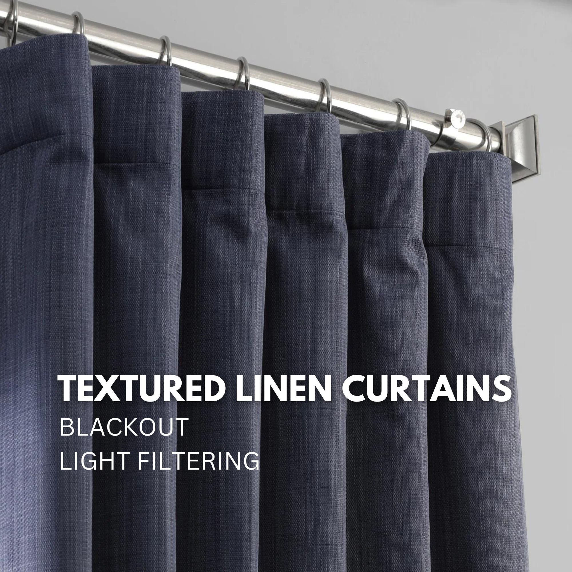 Textured Linen Curtains | Blackout / Light Filtering |  Custom Made Curtains | Multiple Heading Styles-0