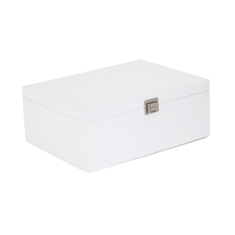 White Painted Wooden Storage Box-1