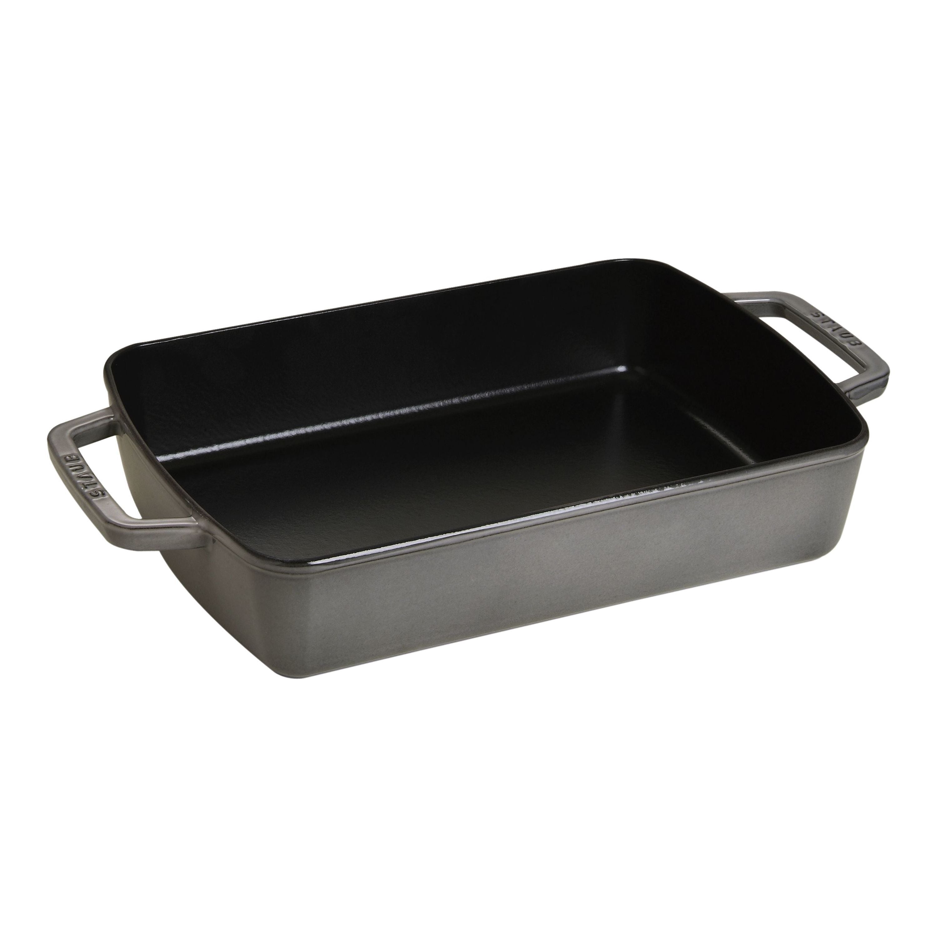 STAUB Specialities 3.25 L Cast Iron Rectangular Roasting And Baking Pan, Graphite-Grey-0