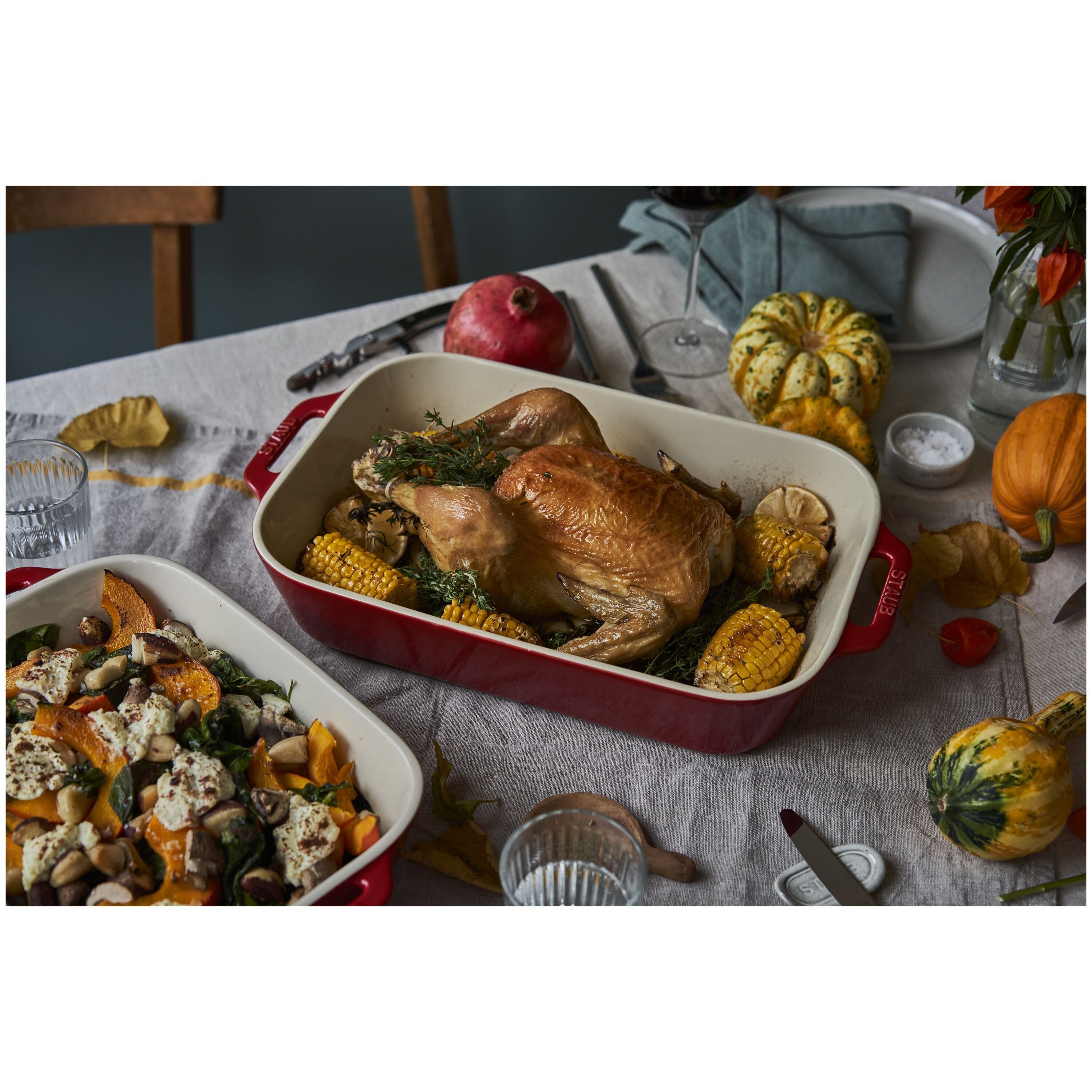 STAUB Ceramique Rectangular Baking Dish Set Cherry 3 Piece-3