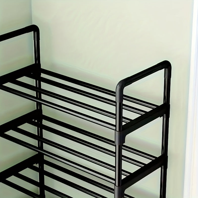 4-Tier Black Metal Shoe Rack Organizer-1
