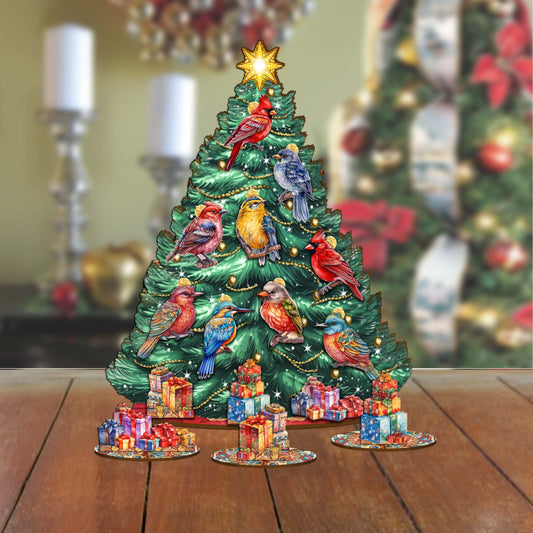 Christmas Birds Christmas Tree Eco Wood Set by G.DeBrekht Christmas Decor - 8091511-0