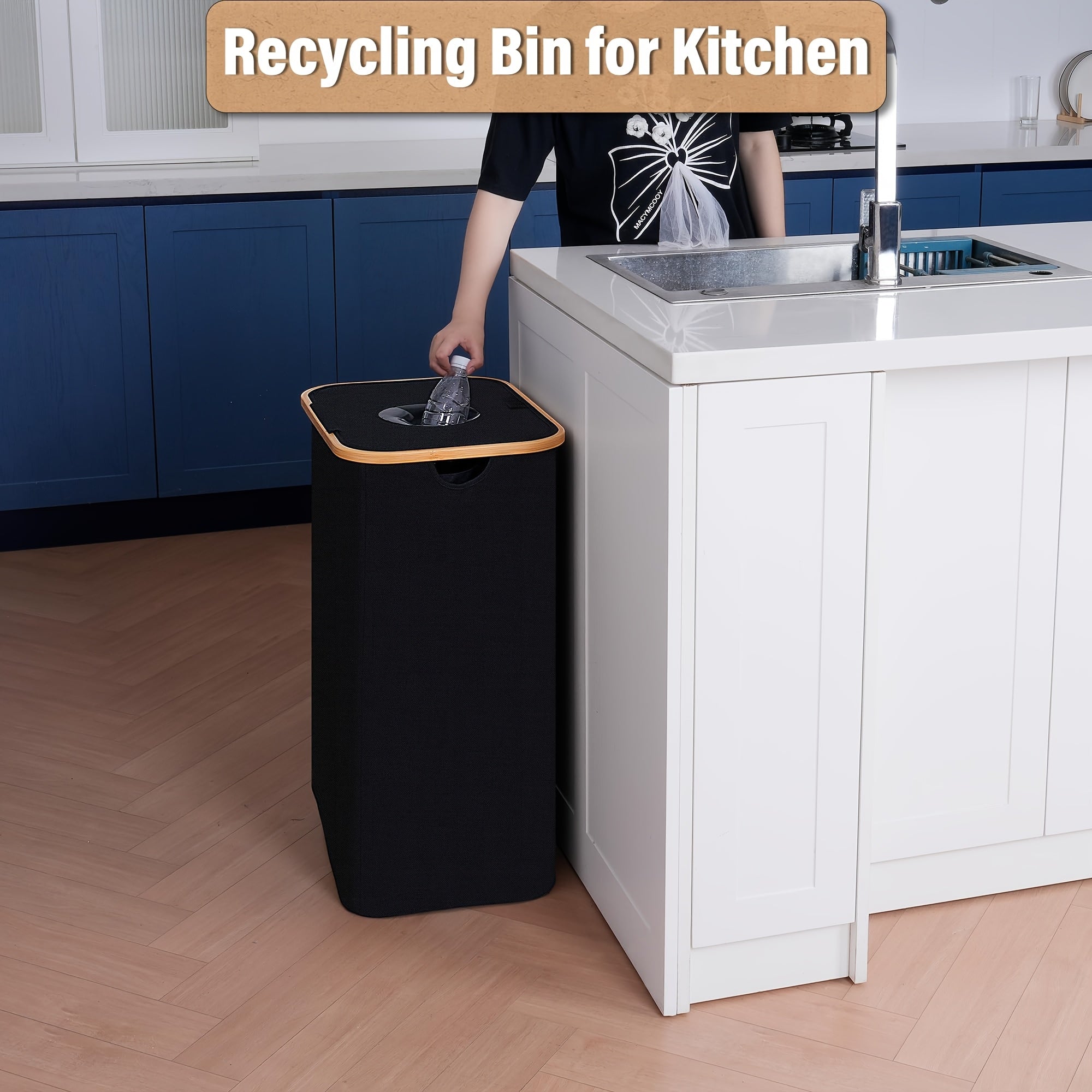 Household Recycling Bin with 2 Detachable Inner Bags-3