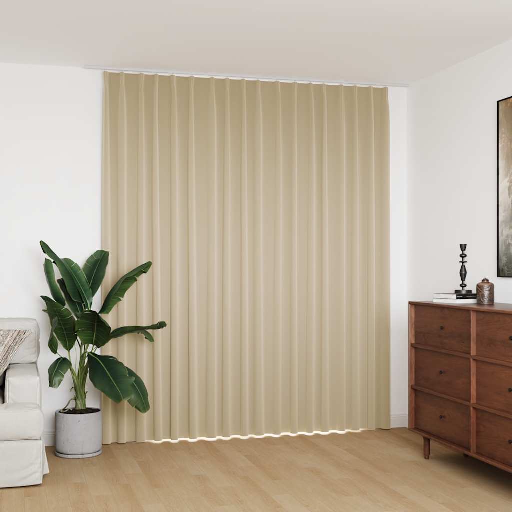 Vidaxl blackout curtain with hooks 290x245 cm beige-0