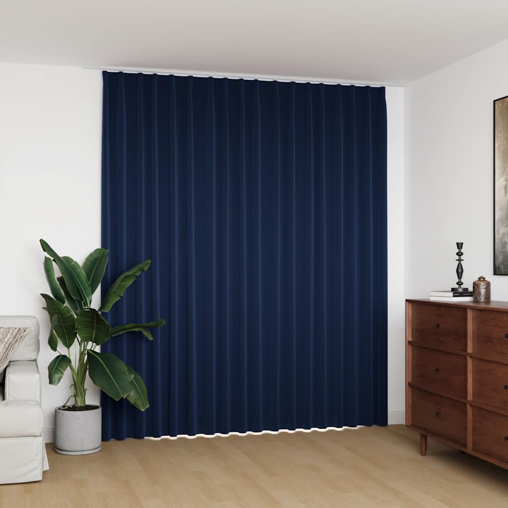 Vidaxl blackout curtain with hooks 290x245 cm blue-0