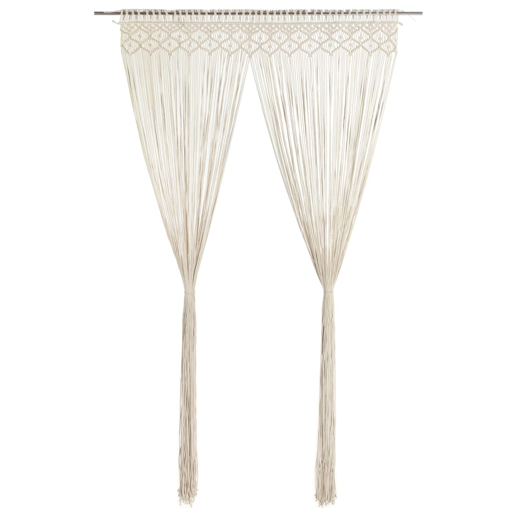 Vidaxl curtain macrame 140x240 cm cotton-0