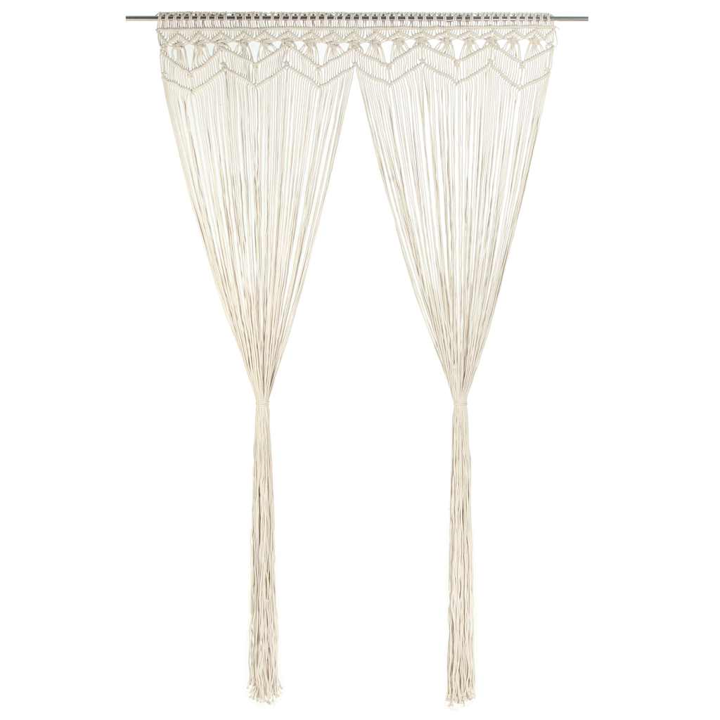 Vidaxl curtain macrame 140x240 cm cotton-0
