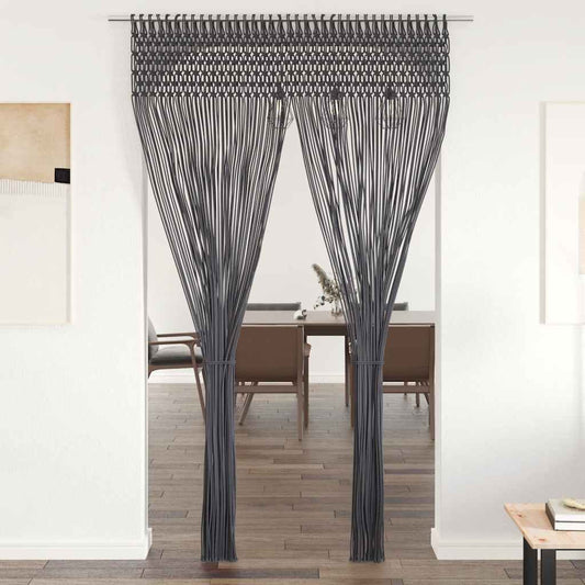 Vidaxl curtain macrame 140x240 cm cotton anthracite-0
