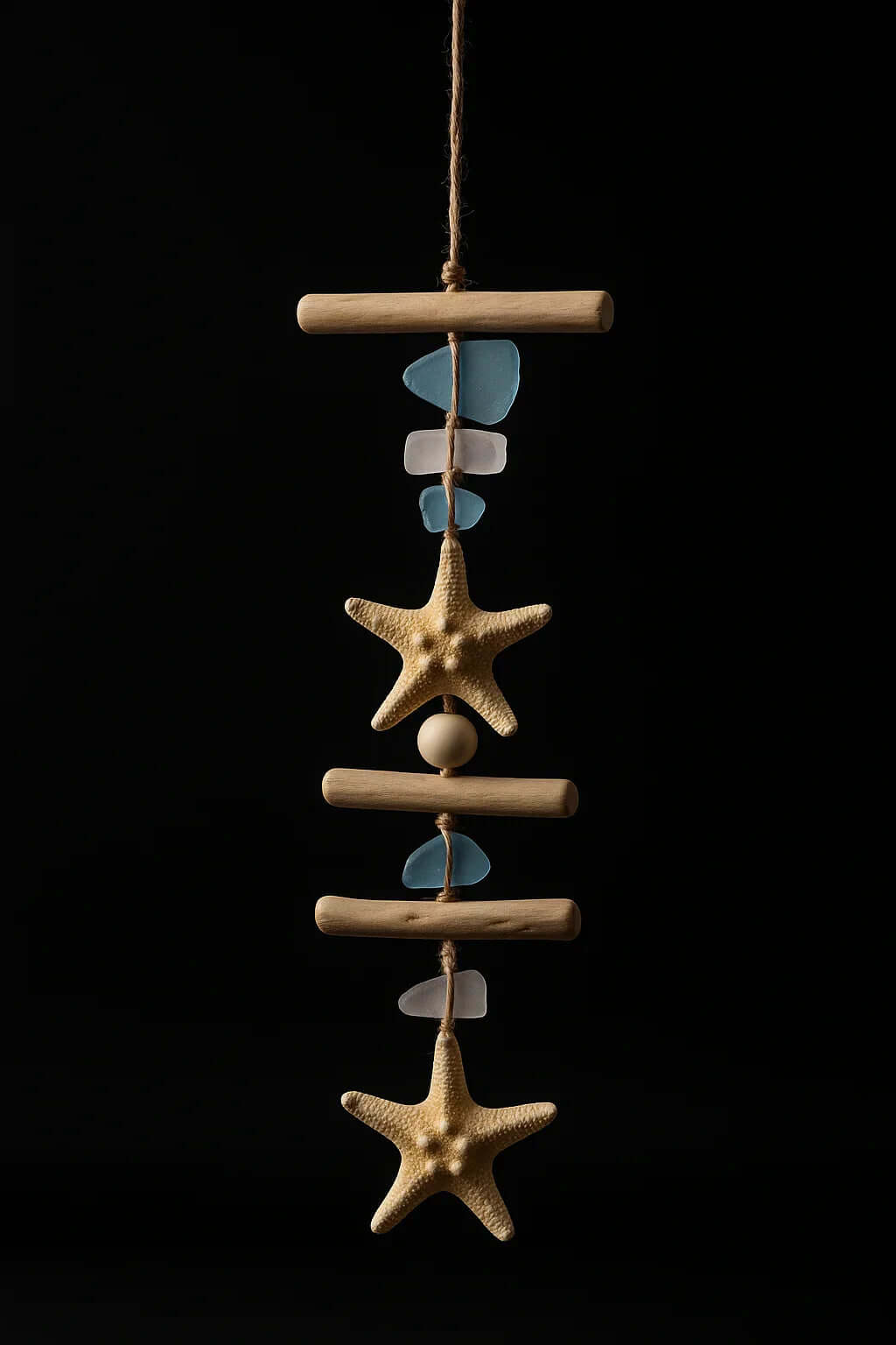 Coastal seashell wall hanging Starfish Driftwood Beach Room Decoration-2