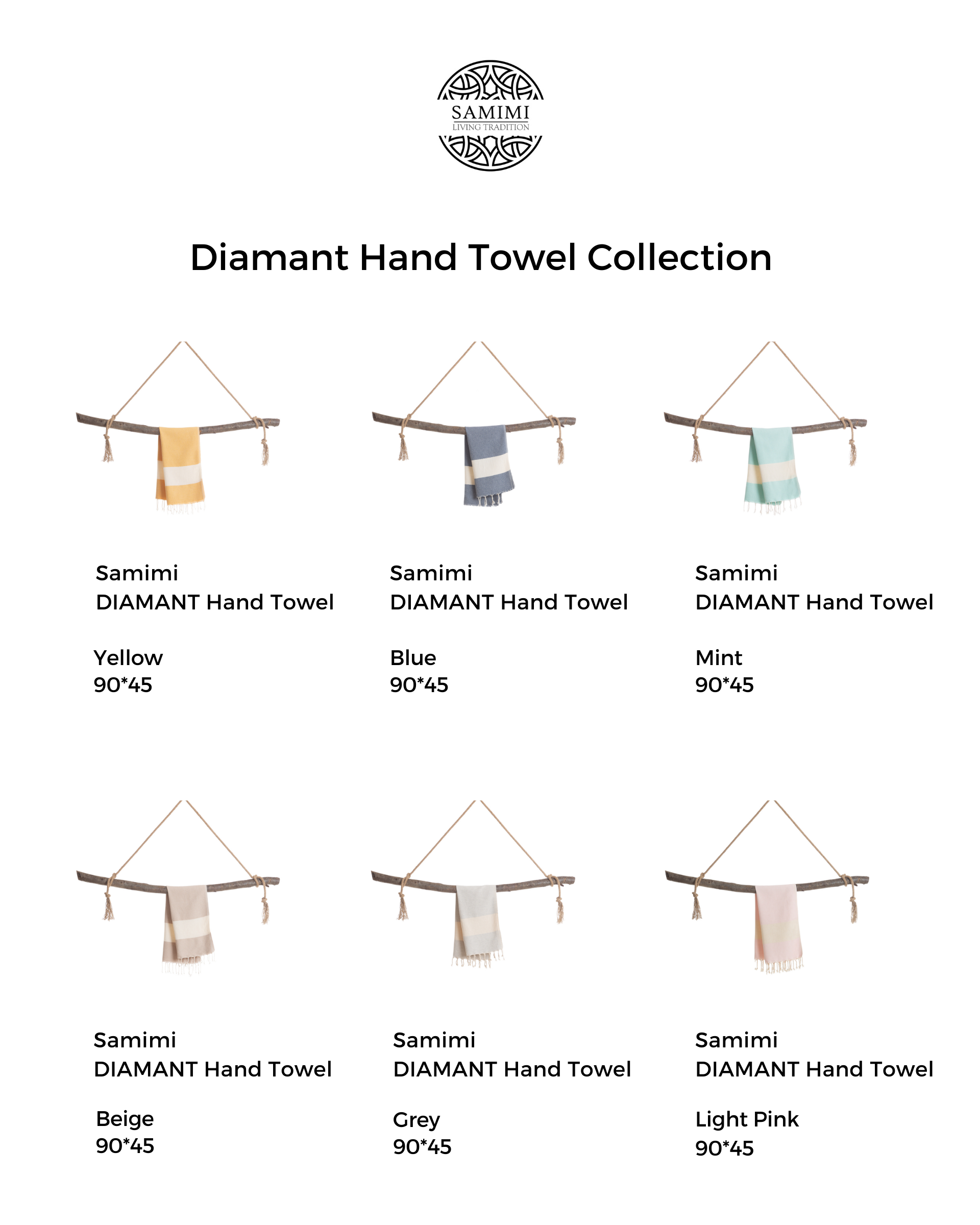 DIAMANT Hammam Hand & Hair Towel, Tea Towel - Grey-4
