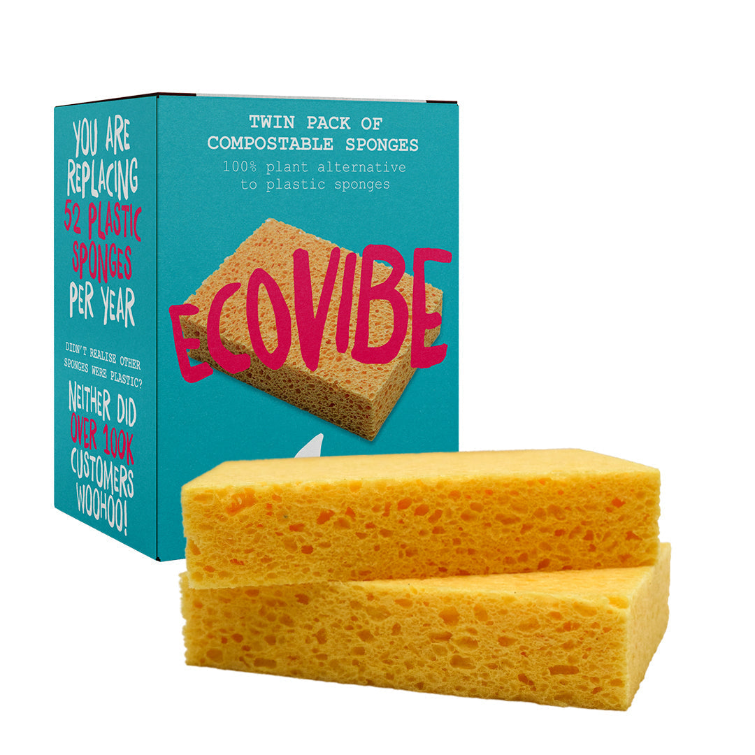 Compostable Cellulose Sponges - Pack of 2-0