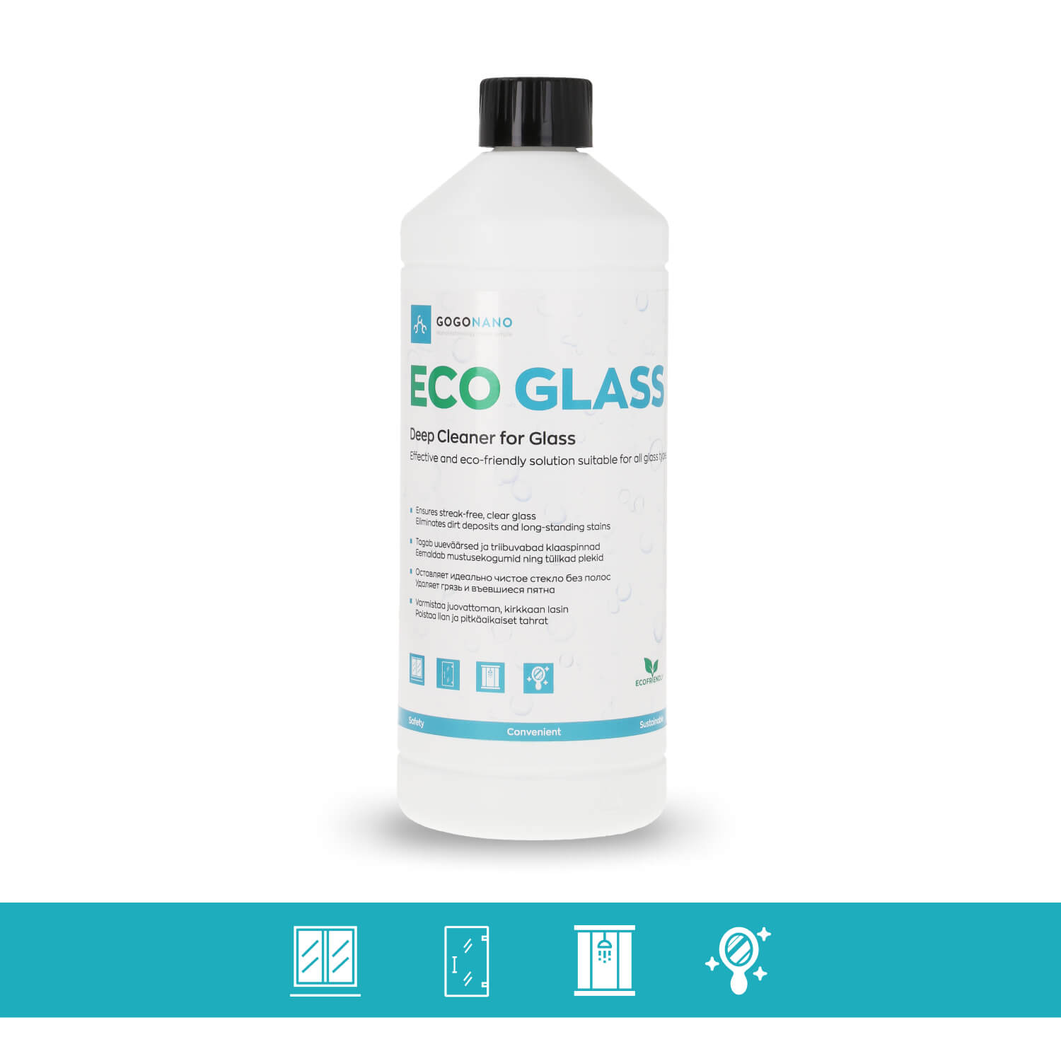 Advanced Window Cleaner EcoGlass, 1L Single product-0