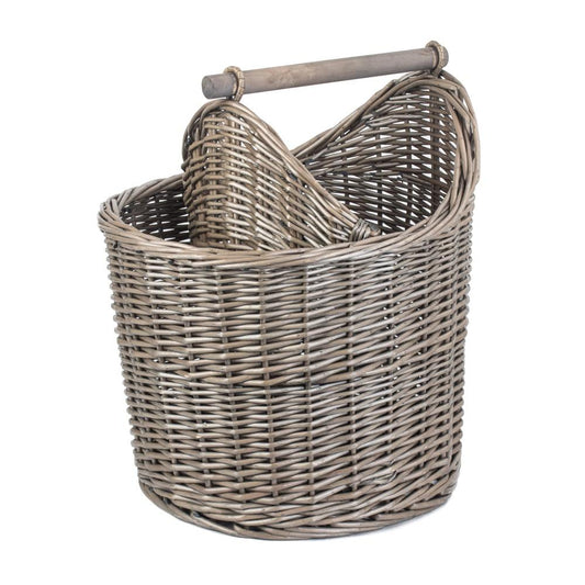 Antique Wash Wicker Bathroom Storage Basket-0