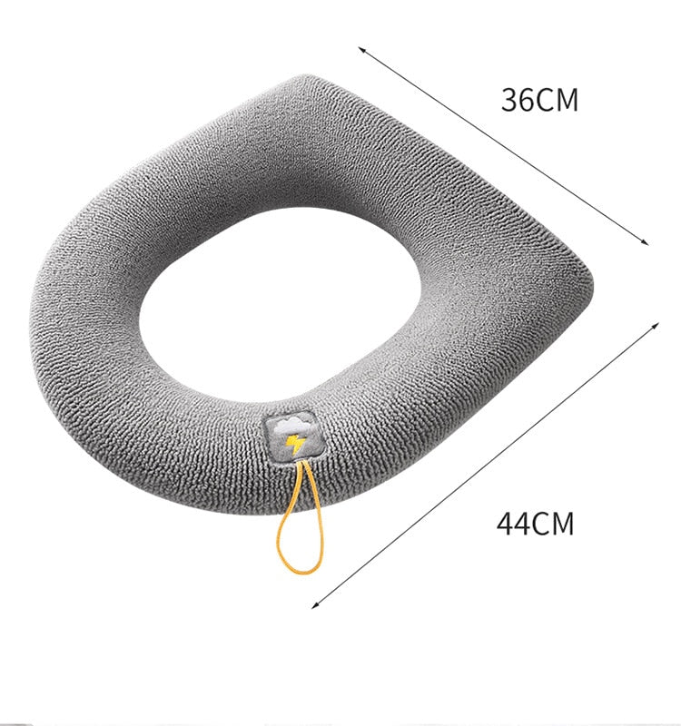 Winter Warm Toilet Seat Cover Closestool Mat 1Pcs Washable Bathroom Accessories Knitting Pure Color Soft O-shape Pad Bidet Cover-4