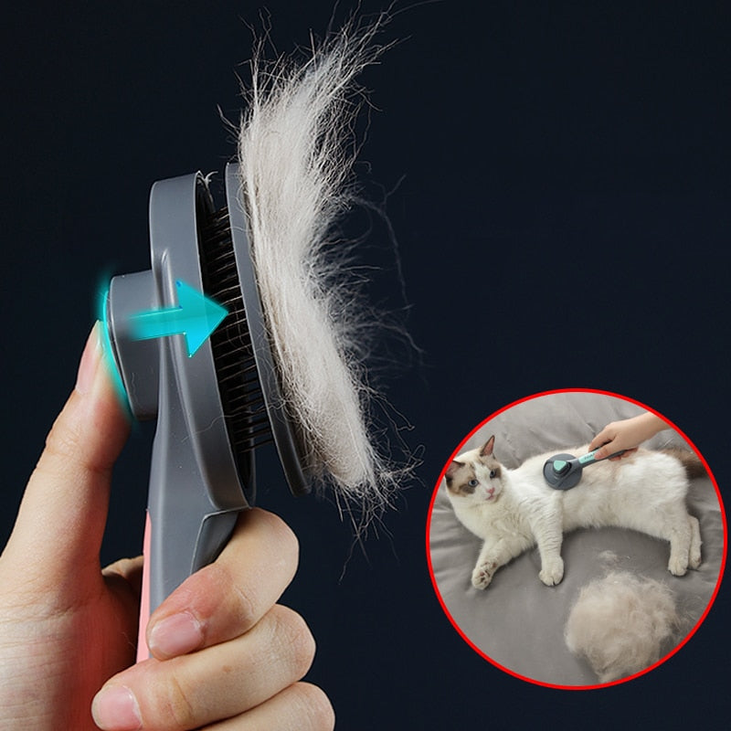 Cat Comb Dog Hair Remover Brush Pet Grooming Slicker Comb Removes Tangled  Self Cleaning Pet Supplies Accessories-2