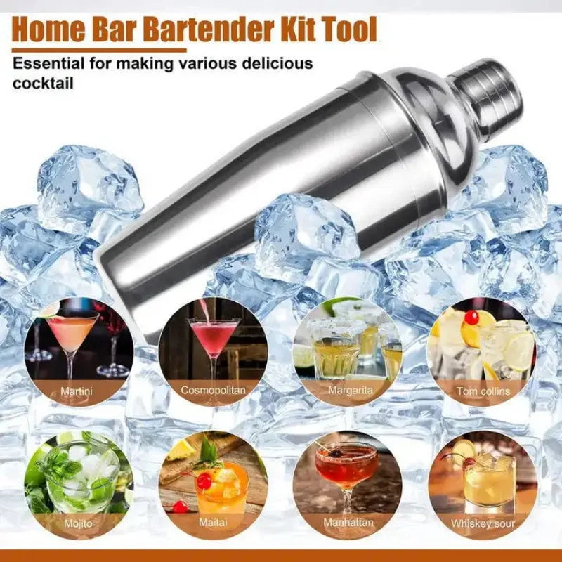 NNEOBA Stainless Steel Cocktail Shaker Mixer Set-4