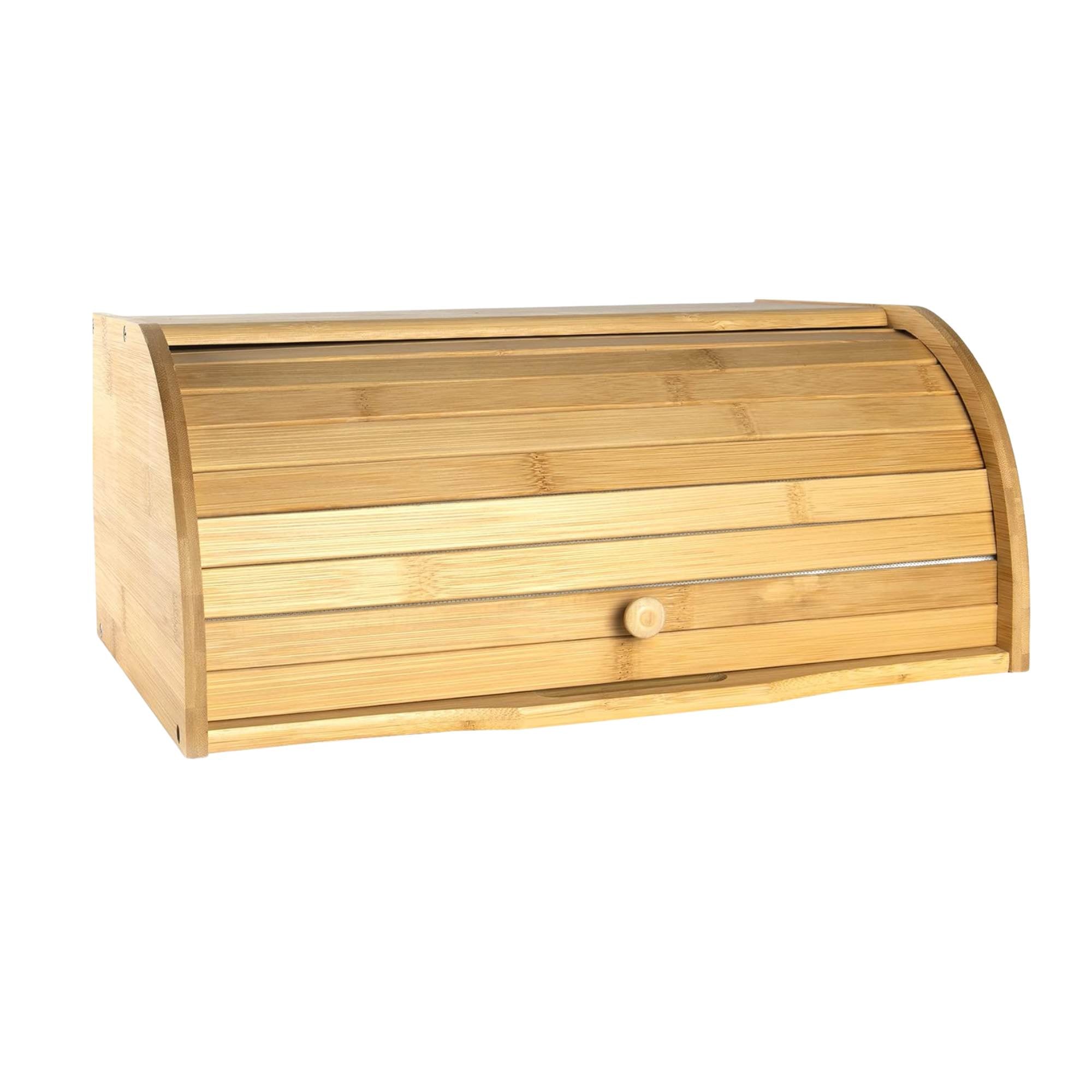 Kitchee 40cm Bamboo Bread Box - Storage Bin Keeper Kitchen Counter Container-0