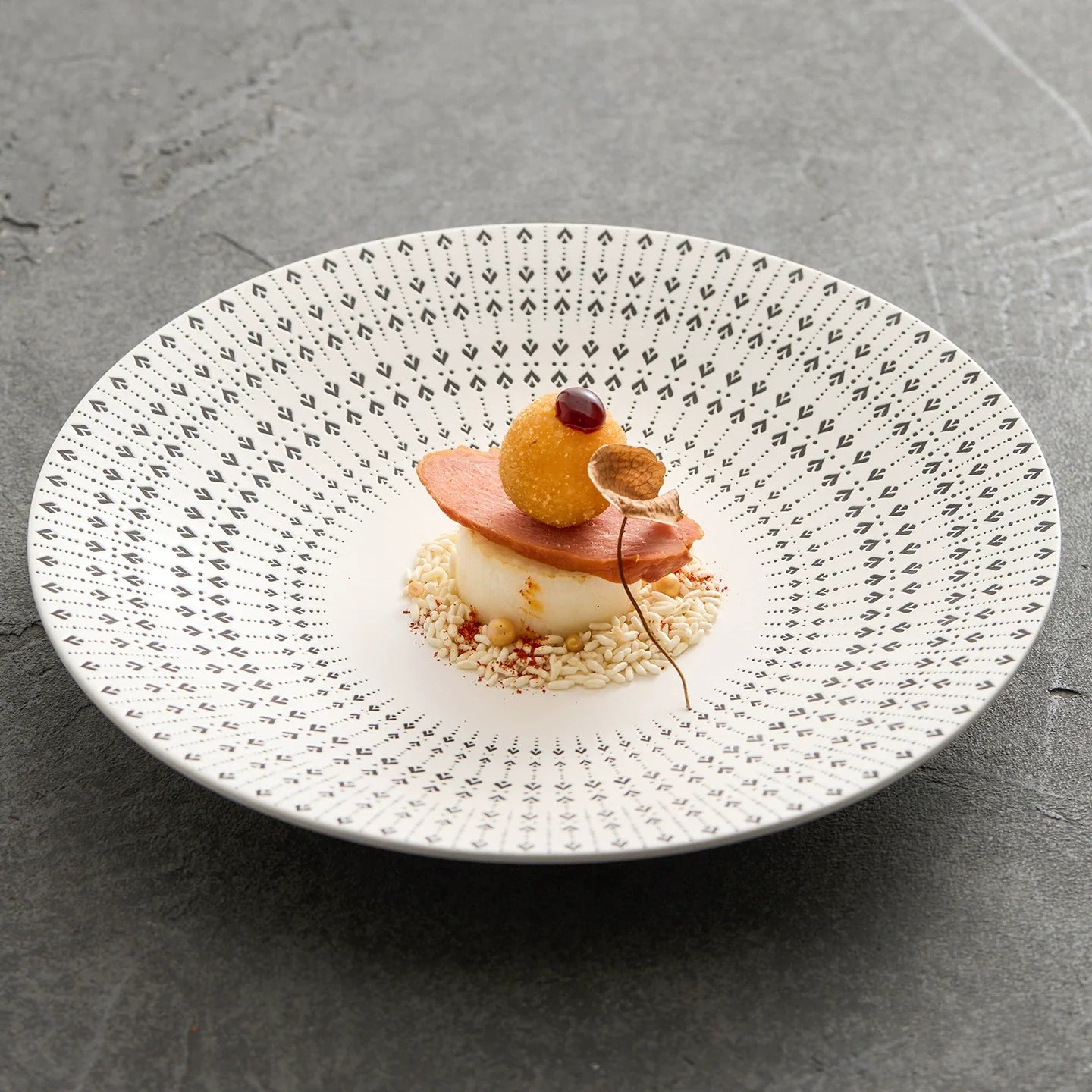 White Glazed Ceramic Dinner Plate – Heart Pattern Design, Available in 10.5