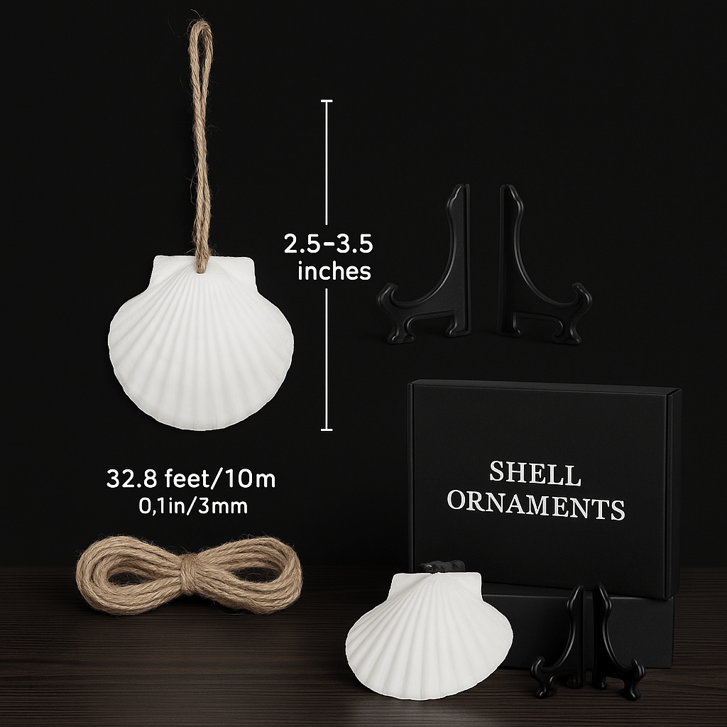 Natural scallop shell ornaments 16PCS for home decor-2