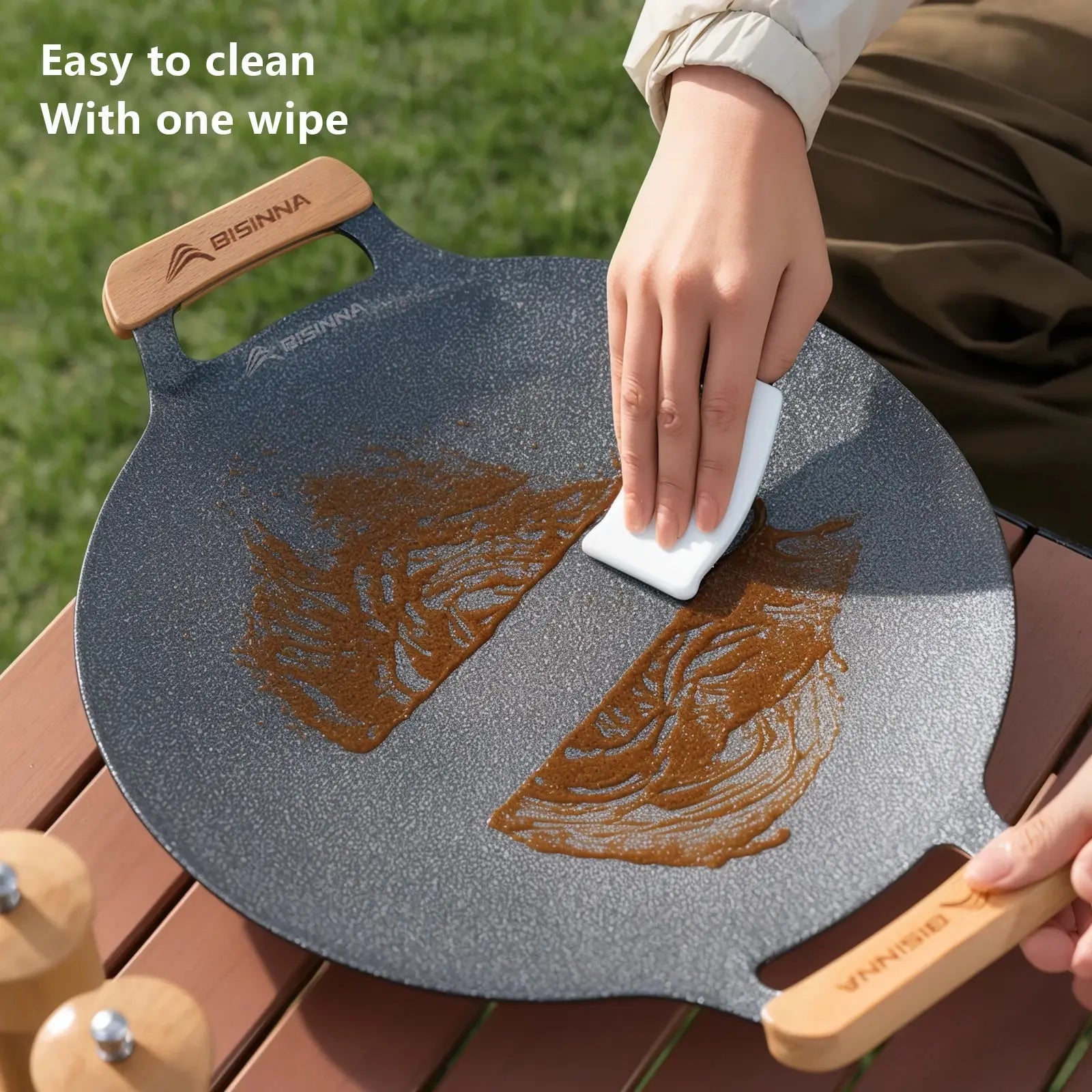 34CM Non-Stick Outdoor BBQ Grill Pan Roasting Plate Black-4