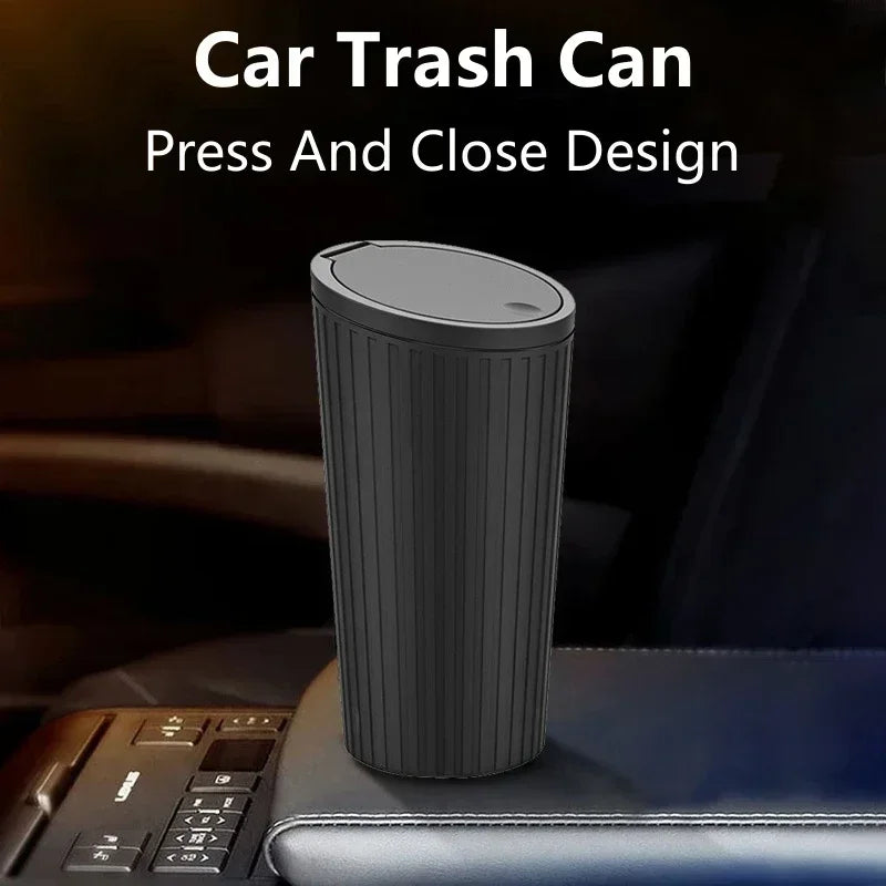3Pcs Mini Car Trash Bin–Compact Auto Garbage Container Black-1