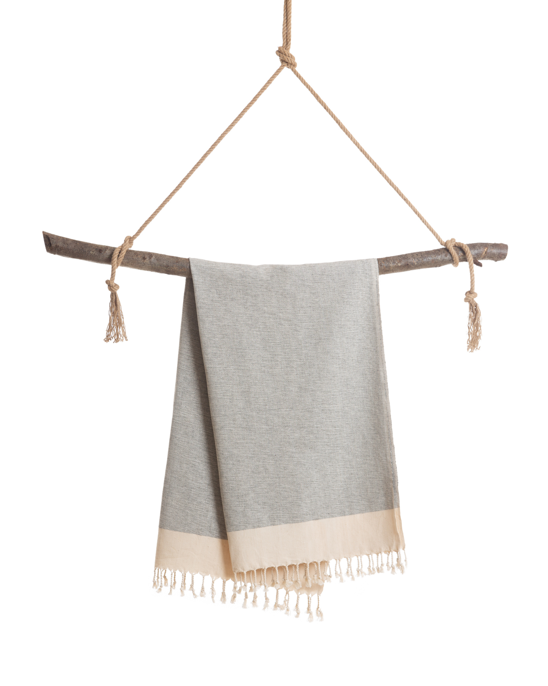 MANOLIA Beach Towel, Turkish Bath Hammam Towel, Spa & Sauna Towel - Grey-3