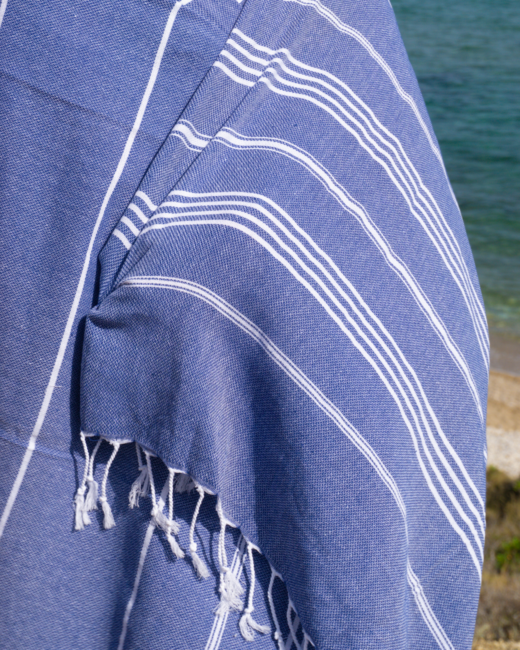 AMARA Hammam Beach Towel, Peshtemal, Made of Cotton - Dark Blue-1