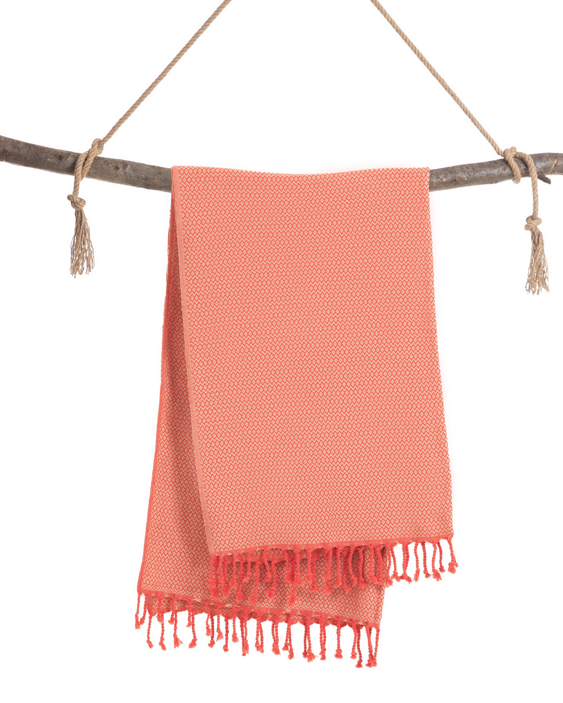 SAMOS Turkish Cotton Scarf Hammam Towel - Fuchsia / Beige-3