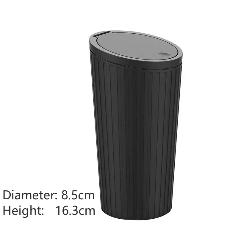 3Pcs Mini Car Trash Bin–Compact Auto Garbage Container Black-2