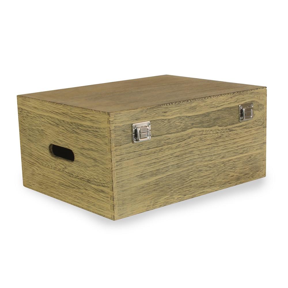 40cm Oak Effect Wooden Display Box-0