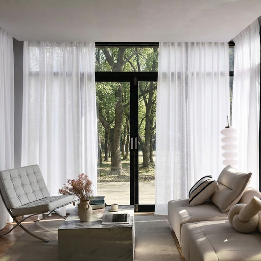 Custom Linen Sheer Solid Curtains