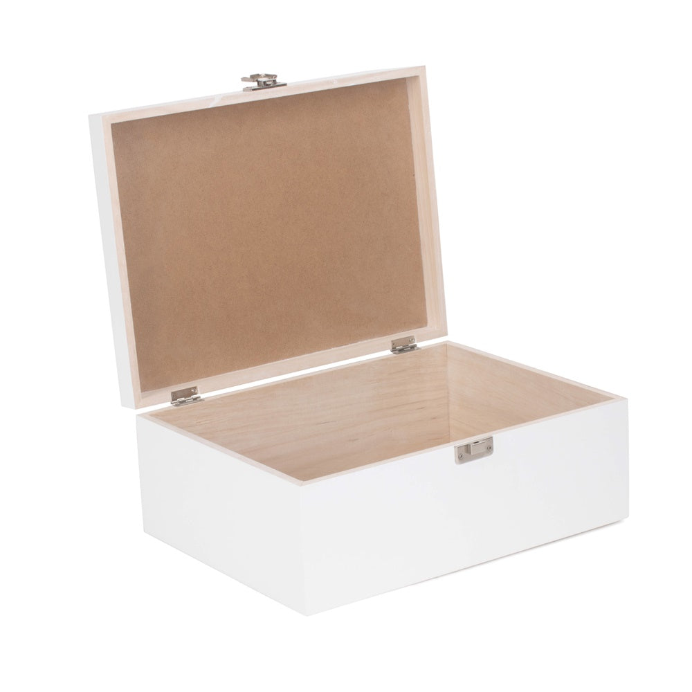 White Painted Wooden Storage Box-3