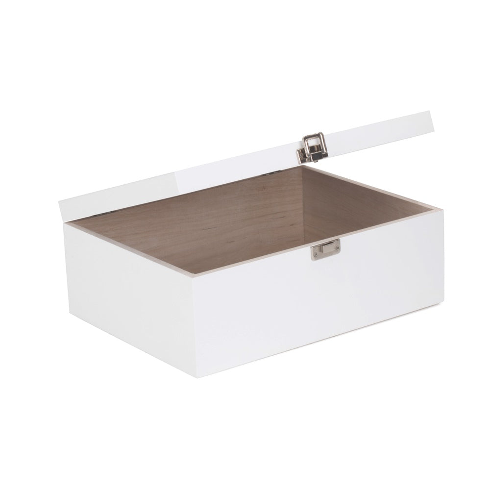 White Painted Wooden Storage Box-2