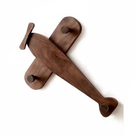 Airplane shaped coat rack for kids Wooden Wall Coat Hooks for Kids-0