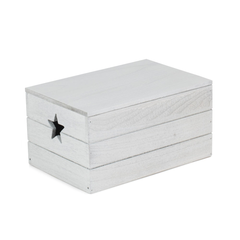 Vintage Effect Star Cut Wooden Storage Box-0