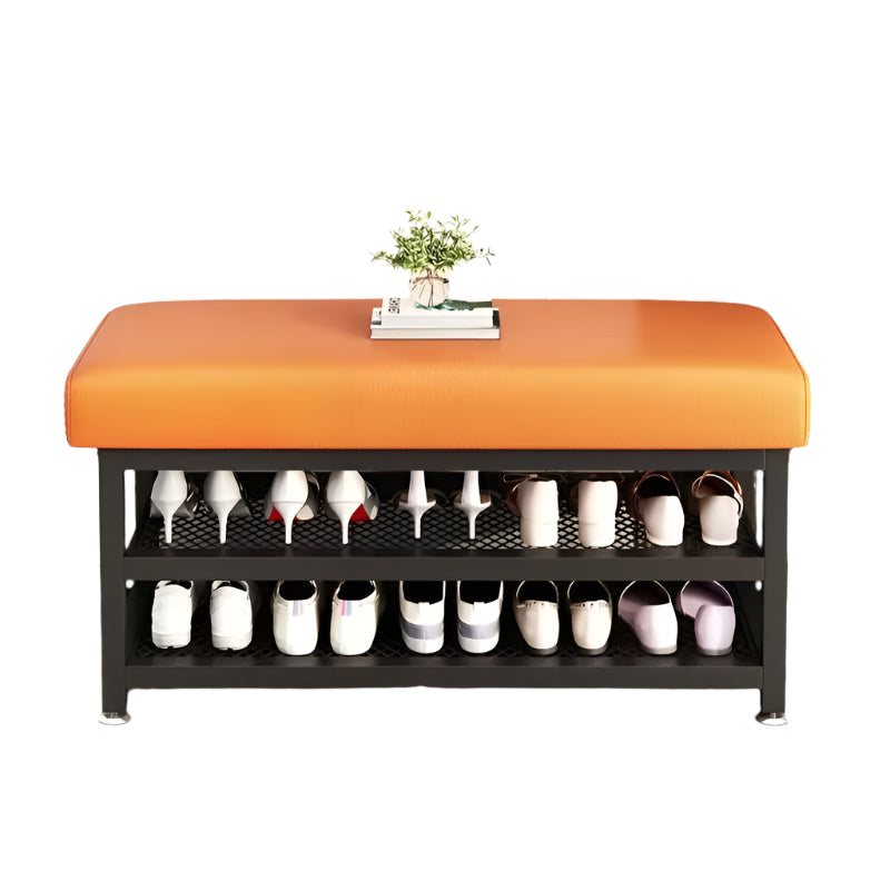Shoe Changing Stool with Storage Rack-0