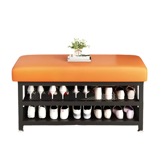 Shoe Changing Stool with Storage Rack-0