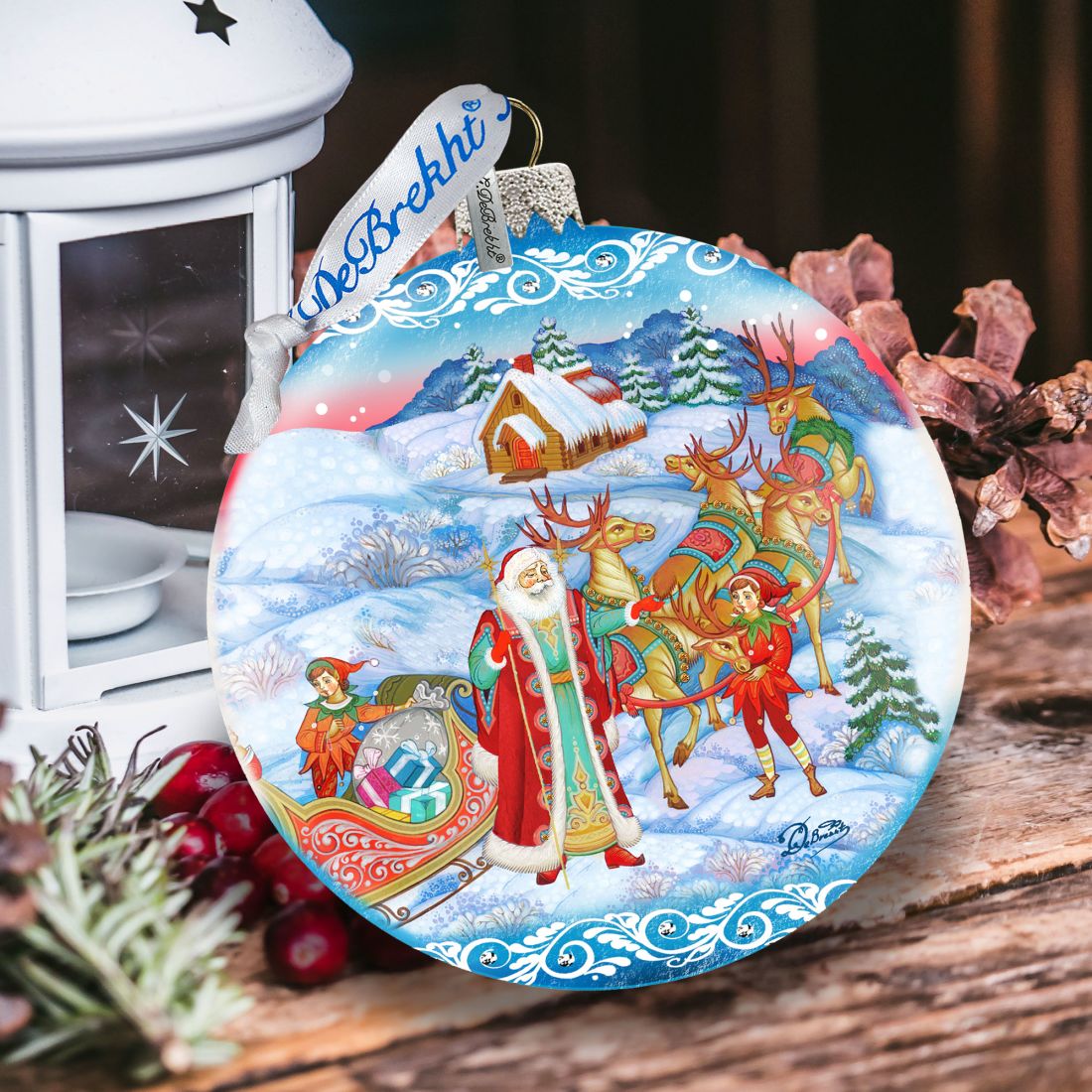 Long-awaited Courier Glass Ornament Limited Edition by G. DeBrekht - Christmas Santa Snowman Decor - 73843-2