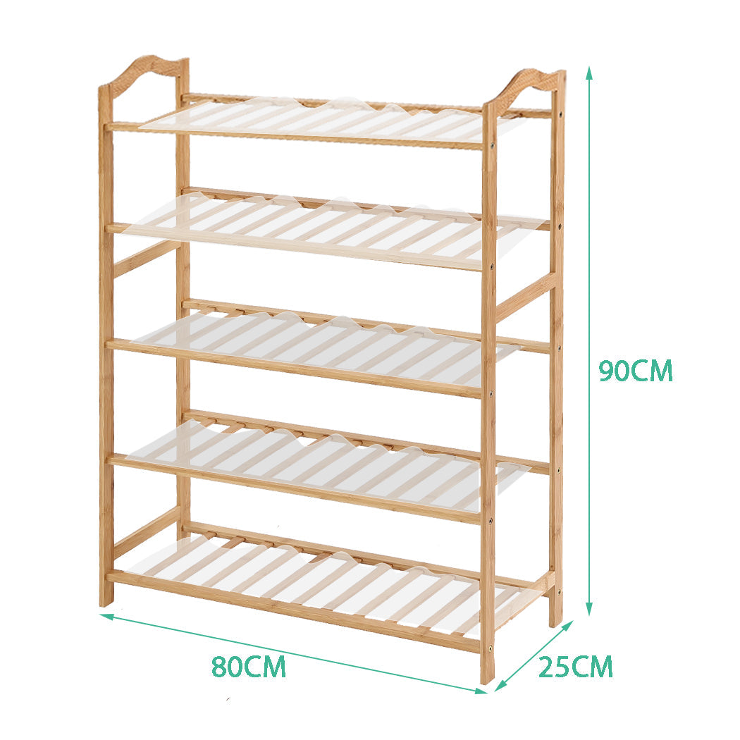 Levede Bamboo Shoe Rack Storage Wooden-1