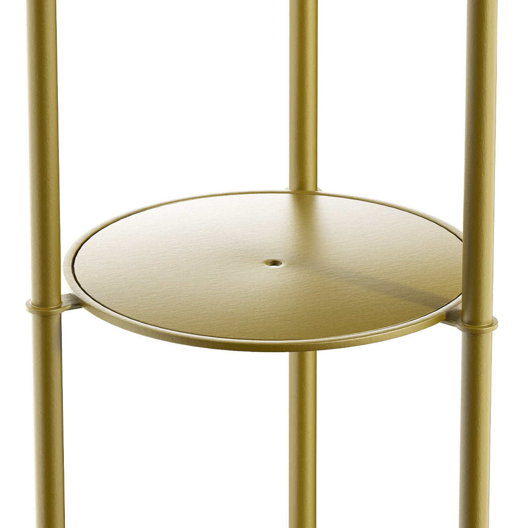 Levede Coat Rack Clothes Stand 8 Hook Organizer Gold-3