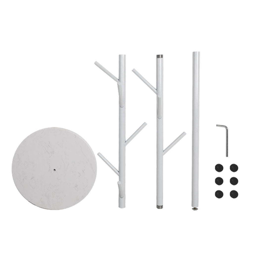 Levede Coat Rack Hat Clothes Stand Hanger White-3