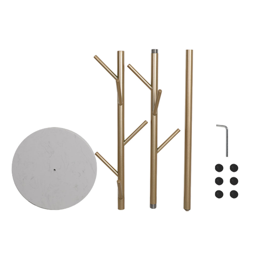 Levede Coat Rack Hat Clothes Stand Hanger Gold-3