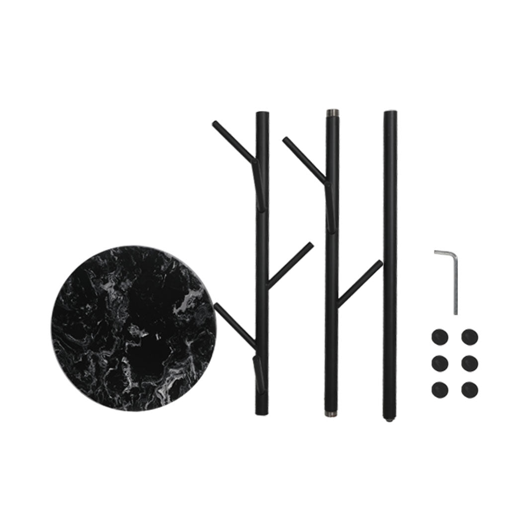 Levede Coat Rack Hat Clothes Stand Hanger Black-3