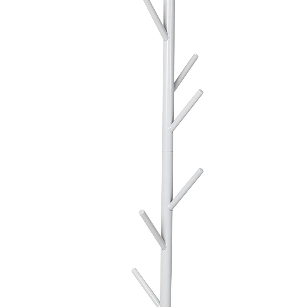 Levede Coat Rack Hat Clothes Stand Hanger White-4