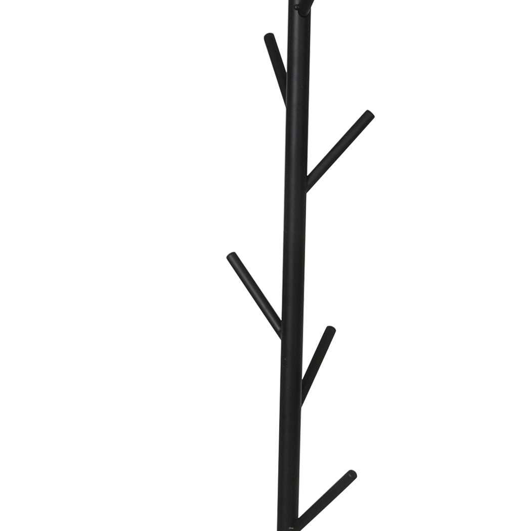Levede Coat Rack Hat Clothes Stand Hanger Black-4