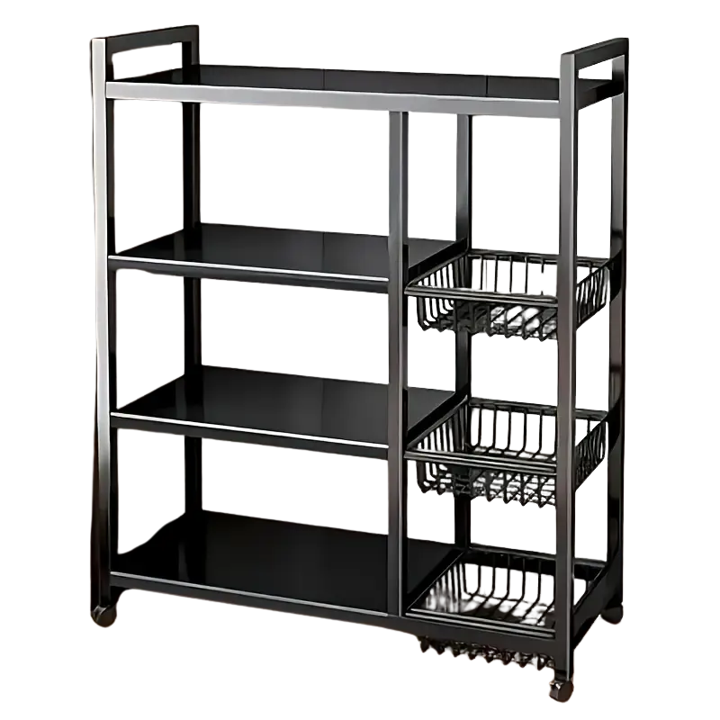 Movable Kitchen Storage Rack with Wheels (4-Tier)-0