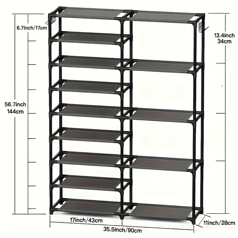 Shoe Rack with Boot Hooks Capacity (9-Tier)-3
