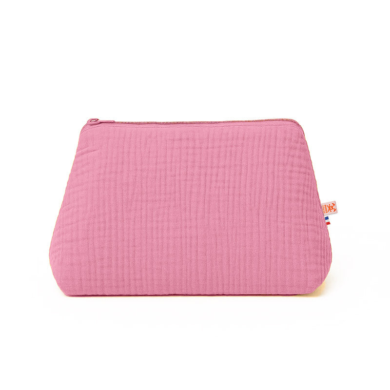 trousse de toilette en coton bio Rose papate
