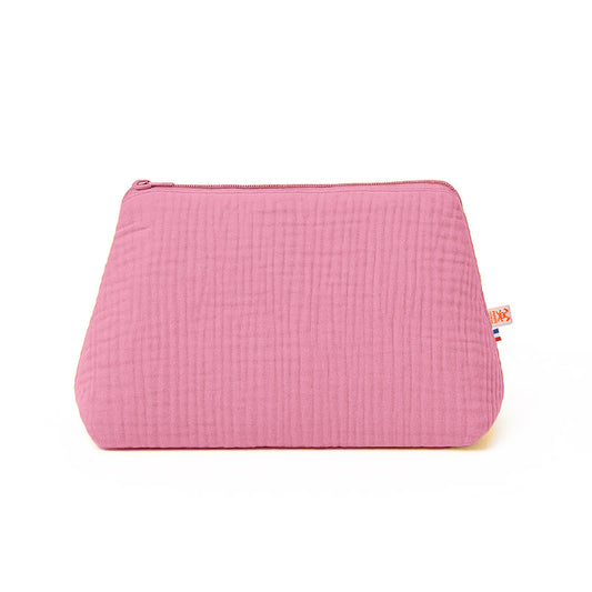 trousse de toilette en coton bio Rose papate